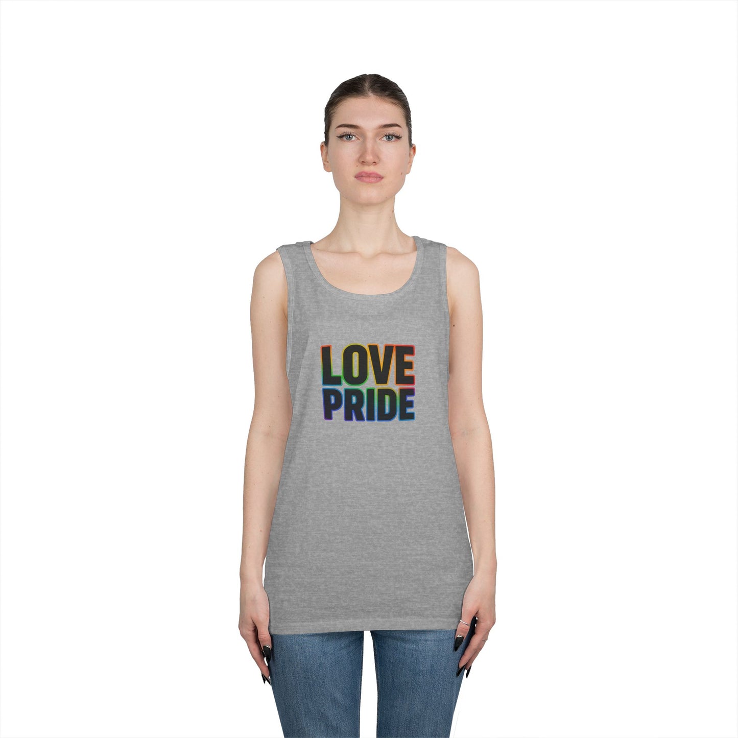 Pride Love Unisex Cotton Tank Top, LGBTQ+ Apparel, Summer Casual Wear, Pride Month Clothing, Festival Outfits