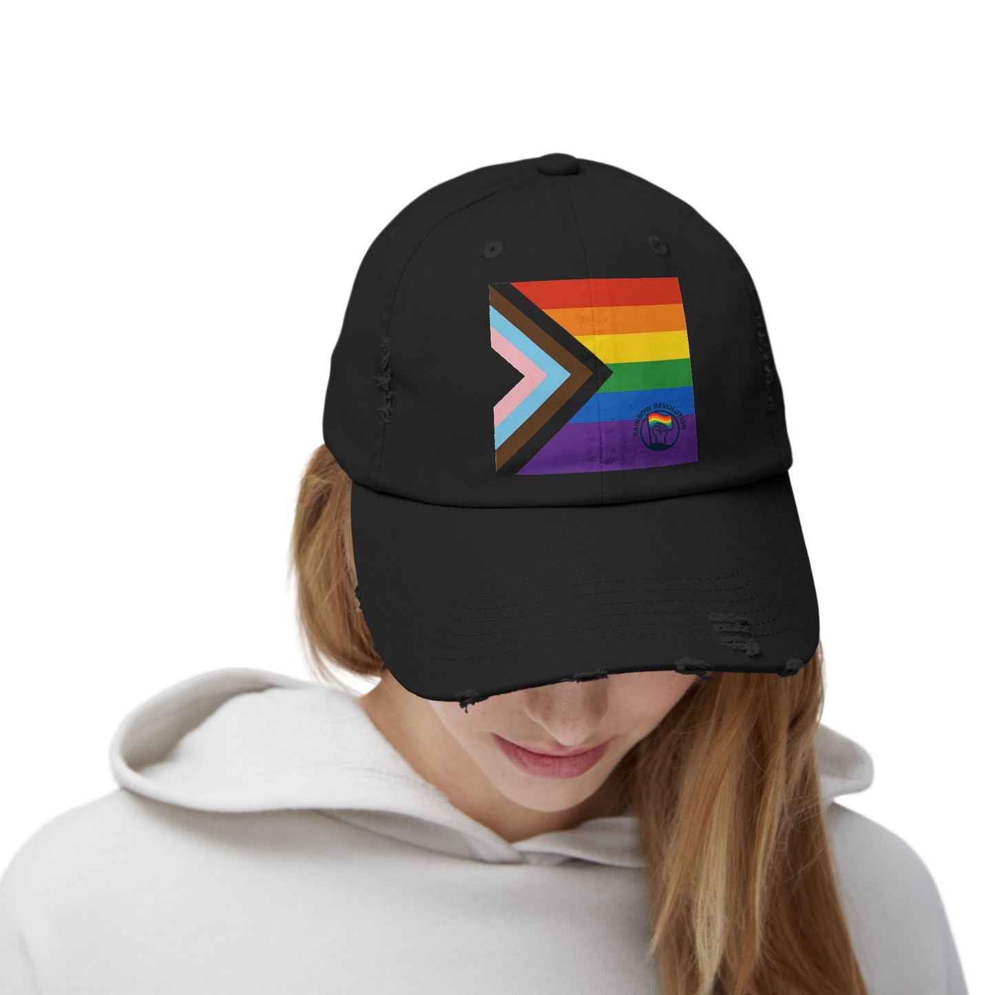 Pride Distressed Cap - Unisex LGBTQ+ Hat, Rainbow Flag Accessories, Outdoor Cap, Festival Gear, Everyday Wear