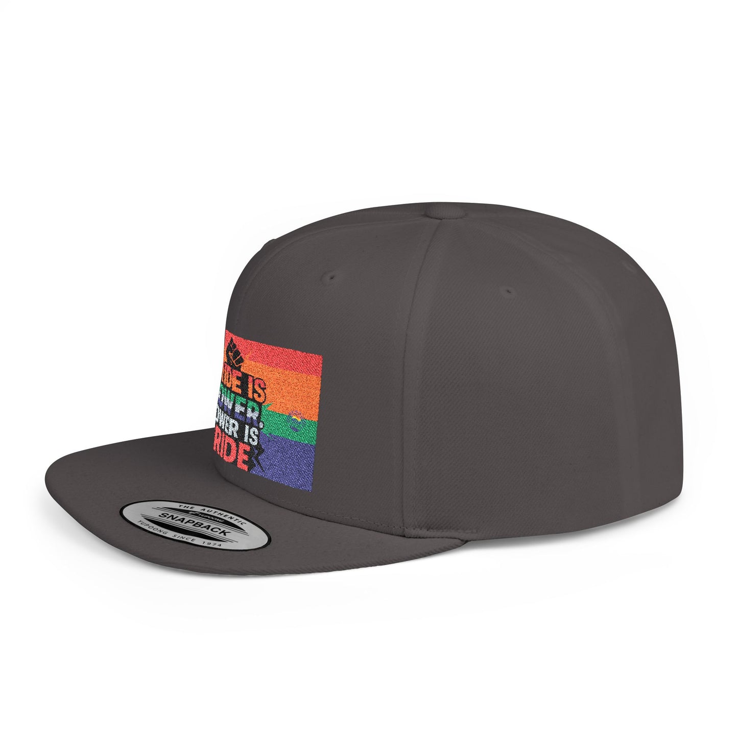 Pride-Themed Flat Bill Snapback, Celebrate Identity with Style, Perfect for Pride Month, LGBTQ+ Events, Everyday Fashion, Unisex Hat