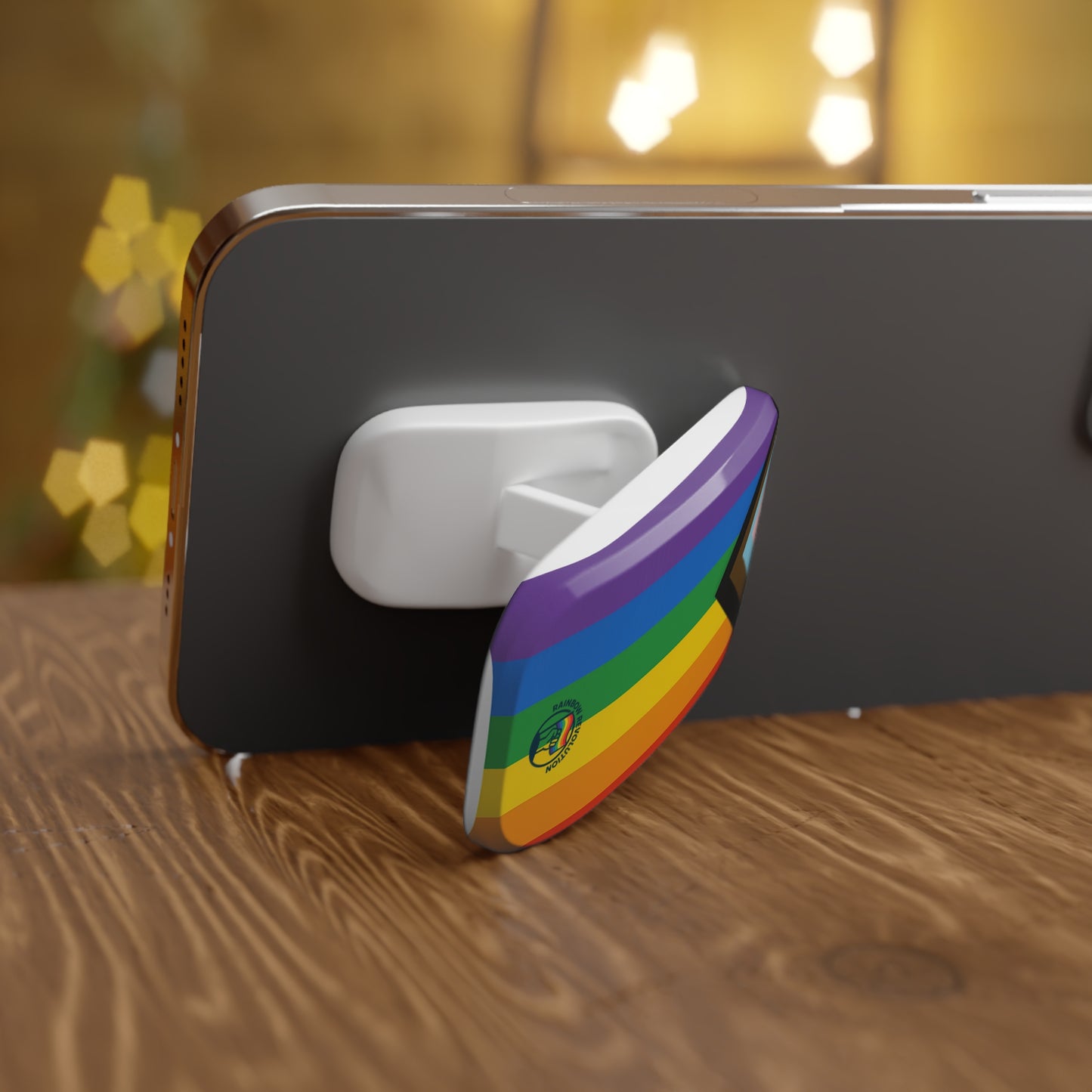 Pride Phone Grip, Rainbow Holder for LGBTQ+ Pride, Click-On Grip for Easy Holding, Cell Phone Accessory, Gift for Friends and Family
