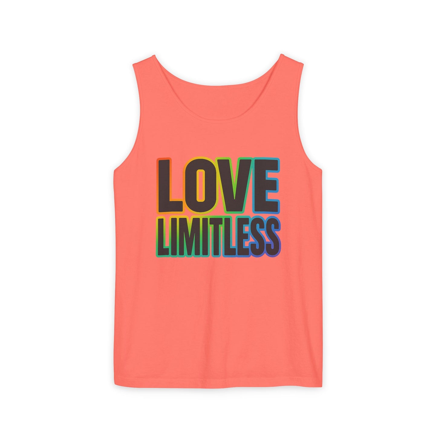 Unisex Inspirational Tank Top, Love Limitless Sleeveless Shirt, Perfect for Summer, Pride Events, Relaxed Fit Gym Wear, Gift for Friends