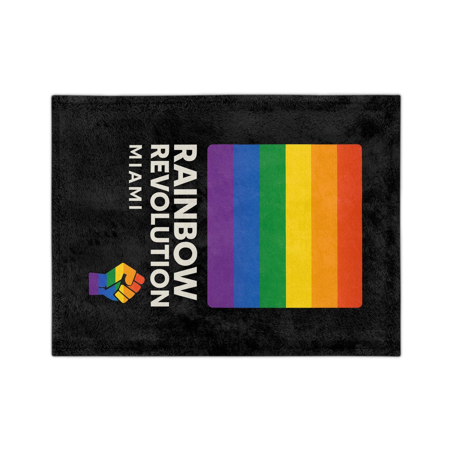 Rainbow Revolution Velveteen Blanket, Cozy Blanket for Pride Month, LGBTQ+ Decor, Gift for Activists, Soft Throw Blanket