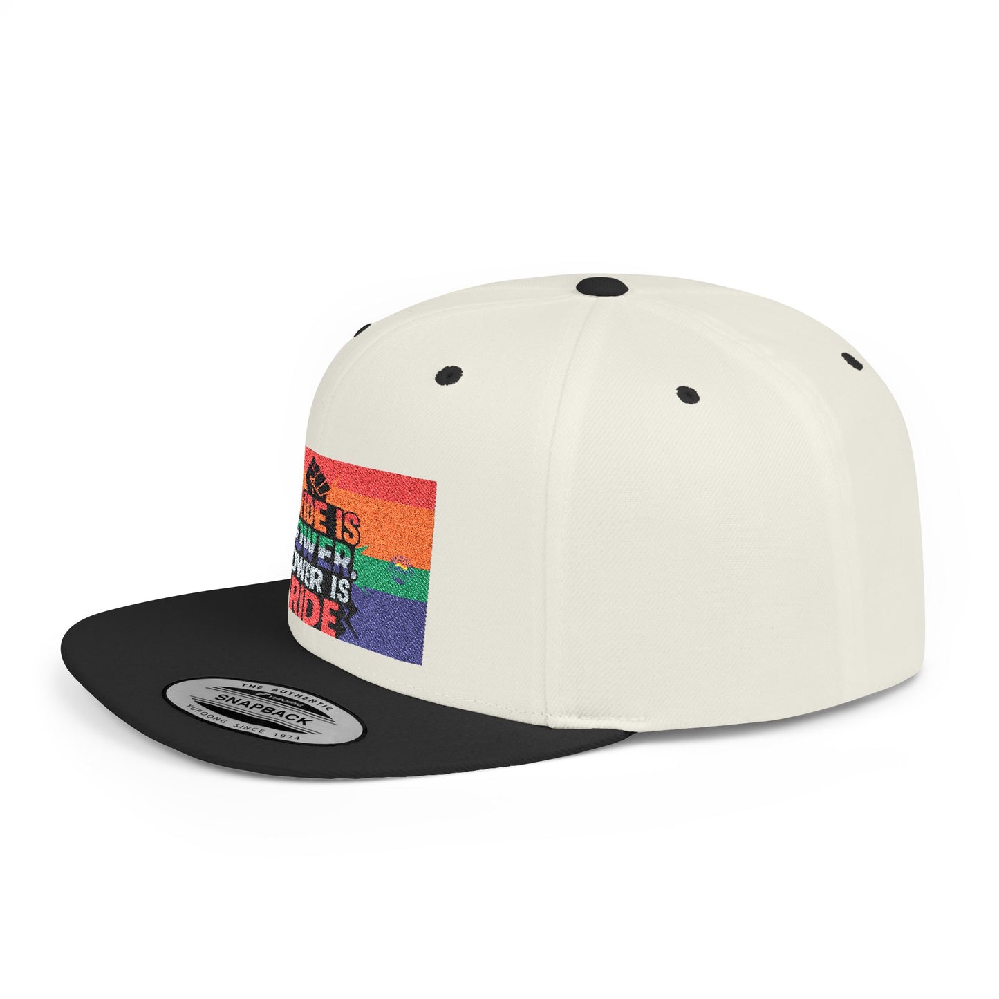Pride-Themed Flat Bill Snapback, Celebrate Identity with Style, Perfect for Pride Month, LGBTQ+ Events, Everyday Fashion, Unisex Hat