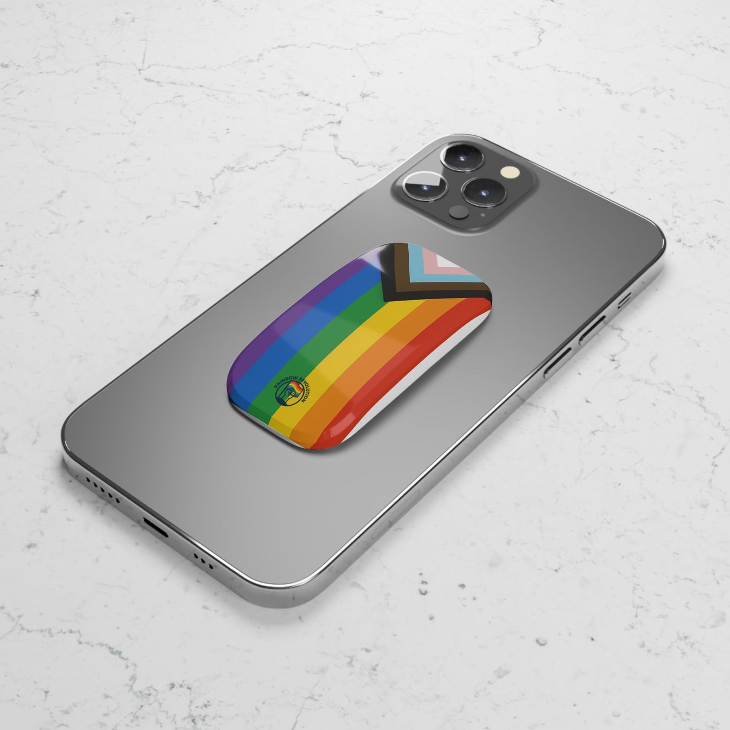 Pride Phone Grip, Rainbow Holder for LGBTQ+ Pride, Click-On Grip for Easy Holding, Cell Phone Accessory, Gift for Friends and Family