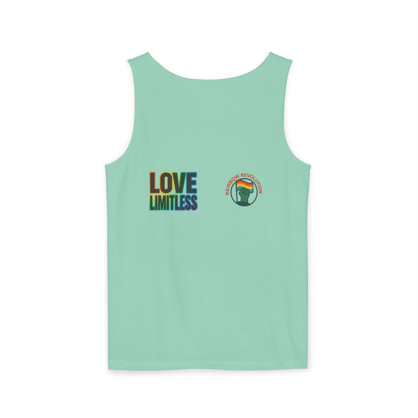 Unisex Inspirational Tank Top, Love Limitless Sleeveless Shirt, Perfect for Summer, Pride Events, Relaxed Fit Gym Wear, Gift for Friends