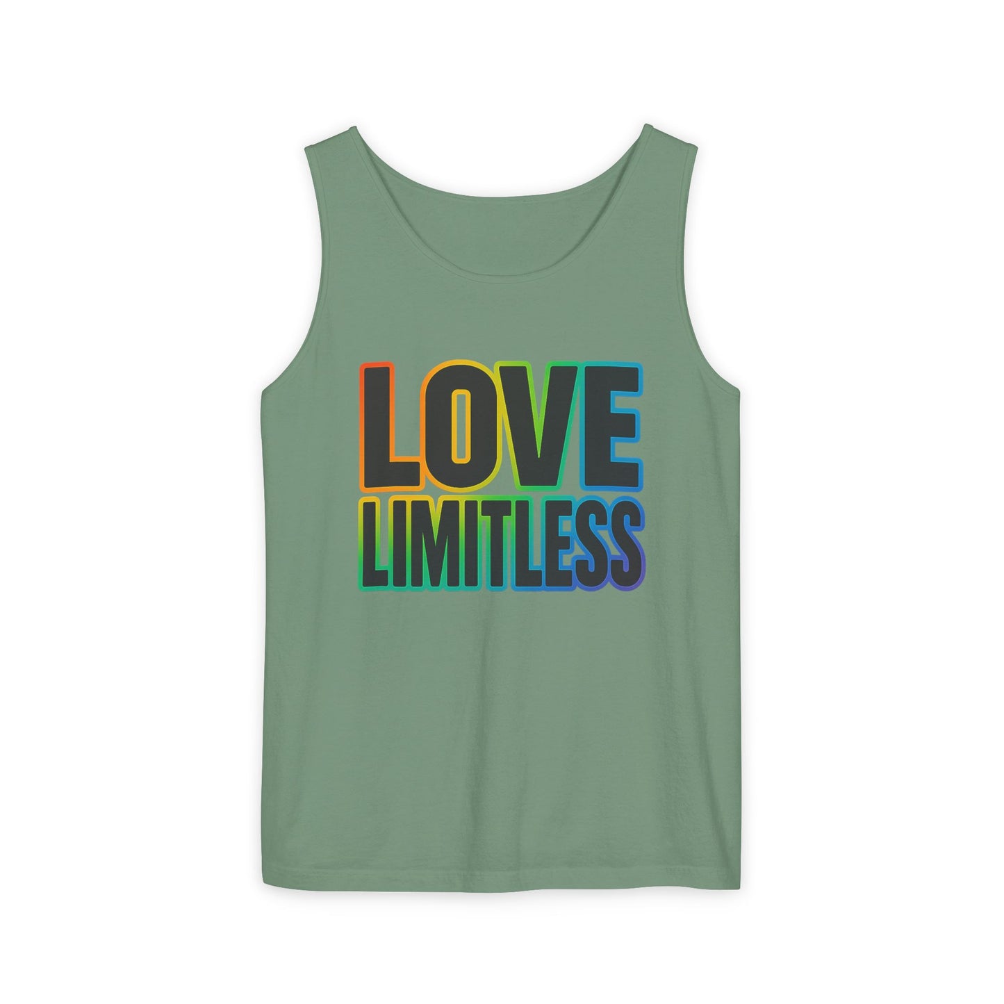Unisex Inspirational Tank Top, Love Limitless Sleeveless Shirt, Perfect for Summer, Pride Events, Relaxed Fit Gym Wear, Gift for Friends