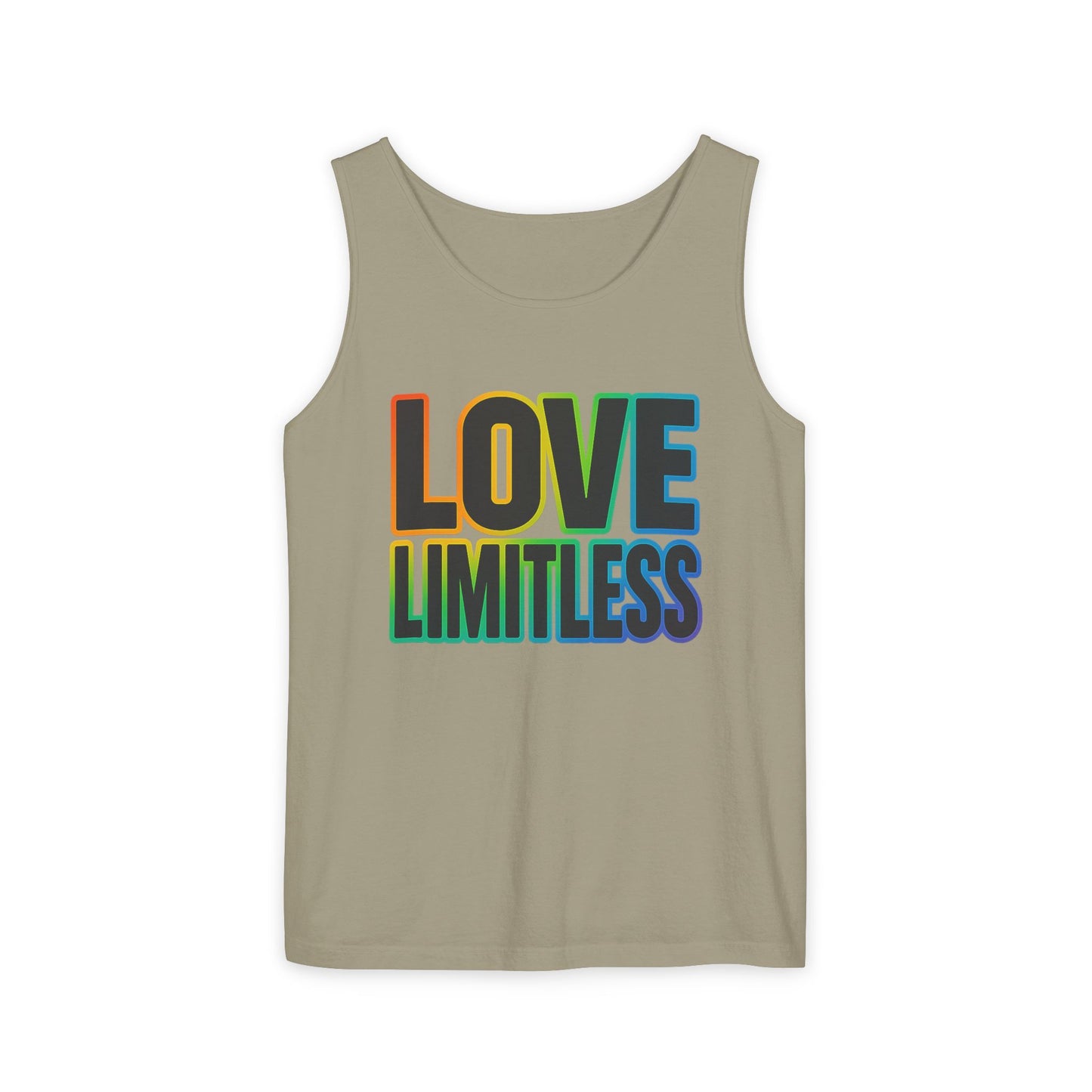 Unisex Inspirational Tank Top, Love Limitless Sleeveless Shirt, Perfect for Summer, Pride Events, Relaxed Fit Gym Wear, Gift for Friends