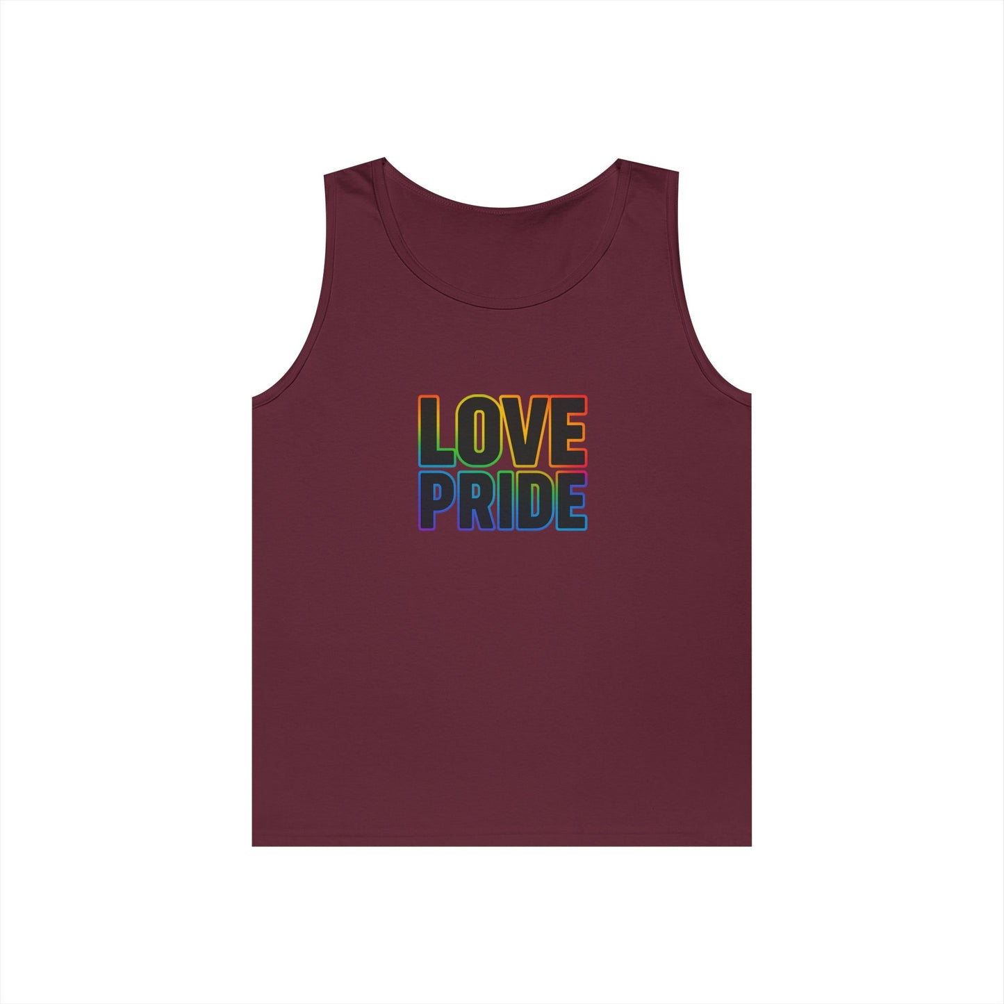 Pride Love Unisex Cotton Tank Top, LGBTQ+ Apparel, Summer Casual Wear, Pride Month Clothing, Festival Outfits