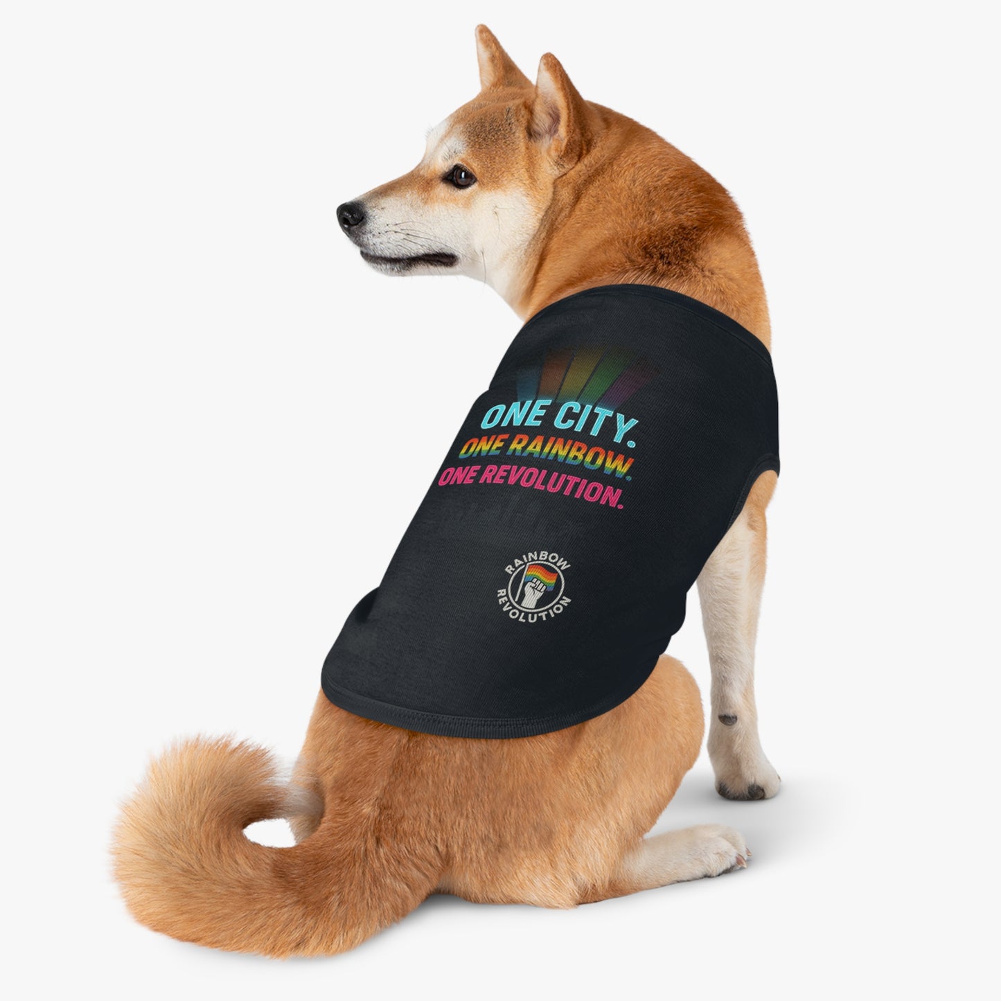 Vibrant Pride Pet Tank Top, Rainbow Celebration Wear, Dog and Cat Apparel, Summer Pet Fashion, LGBTQ+ Pet Lover Gift