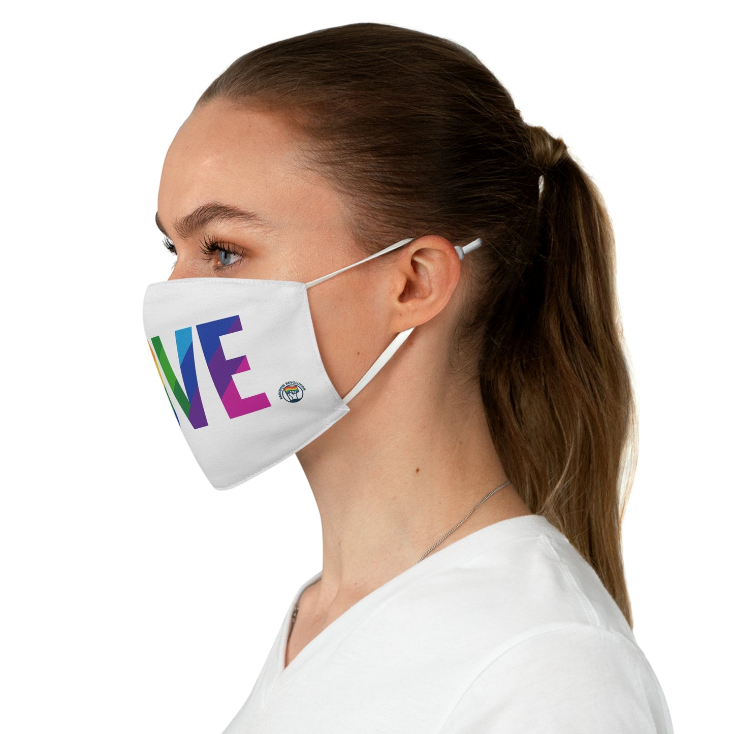 Colorful Love Fabric Face Mask - LGBTQ+ Pride Accessory, Everyday Wear, Gift for Friends, Comfortable Face Covering, Unique Fashion Mask