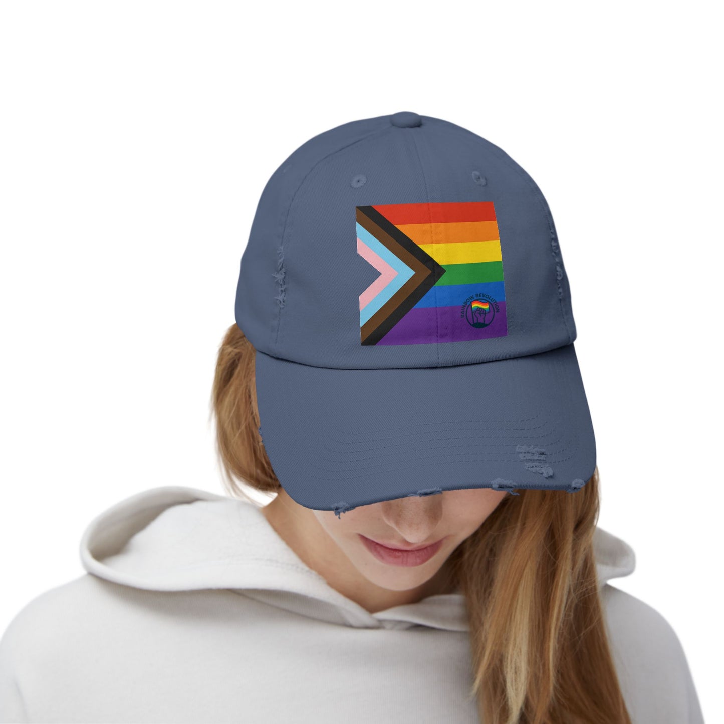 Pride Distressed Cap - Unisex LGBTQ+ Hat, Rainbow Flag Accessories, Outdoor Cap, Festival Gear, Everyday Wear