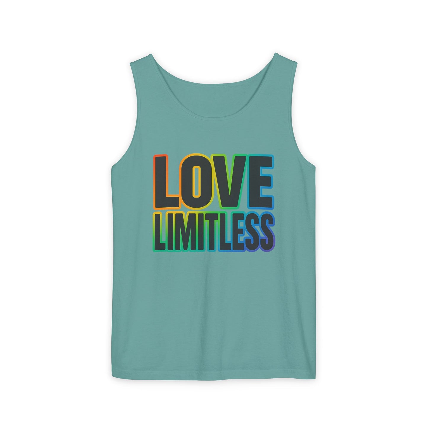 Unisex Inspirational Tank Top, Love Limitless Sleeveless Shirt, Perfect for Summer, Pride Events, Relaxed Fit Gym Wear, Gift for Friends