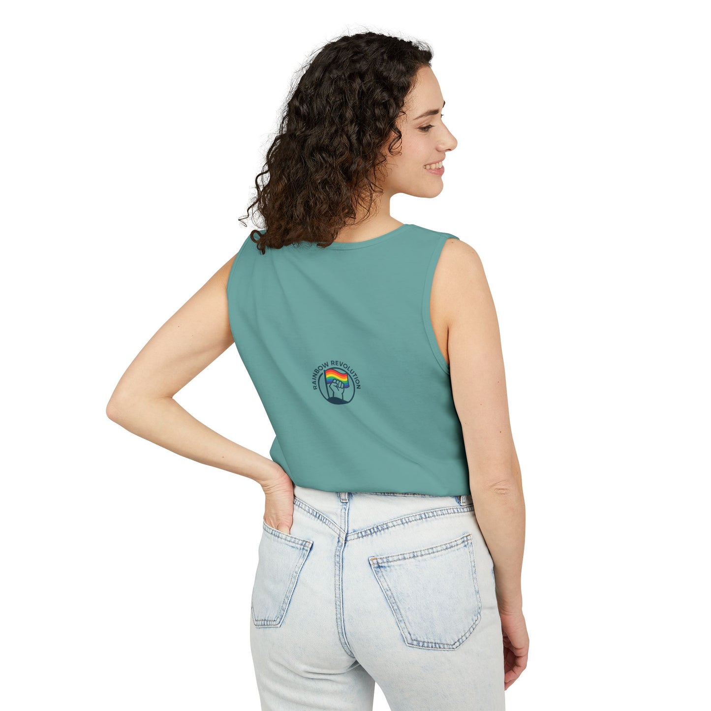 Pride Flame Tank Top | Unisex Garment-Dyed Tank, LGBTQ+ Apparel, Colorful Summer Wear, Festival Clothing, Gay Pride Merchandise