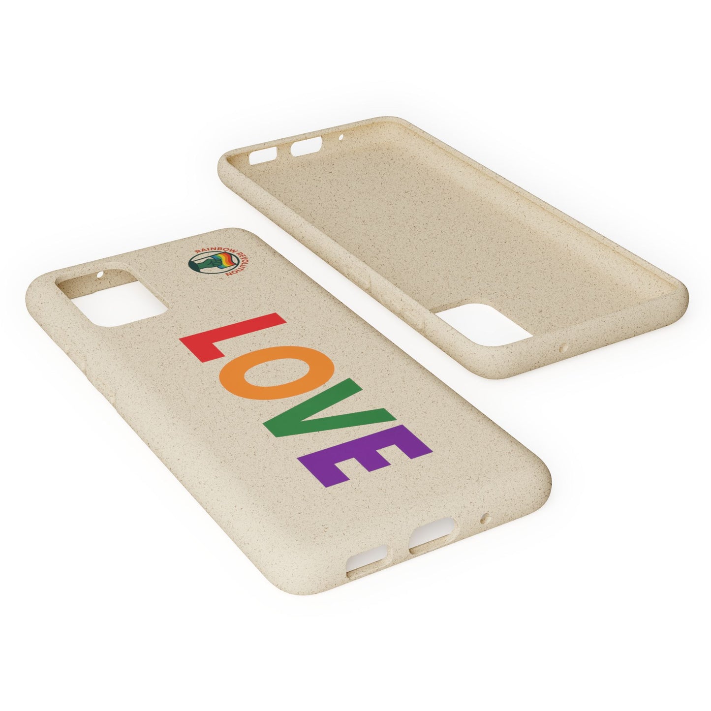 Colorful Love Biodegradable Phone Case | Eco-Friendly Gift for Friends, Green Living, Valentine's Day, Pride Month, Eco-conscious Design