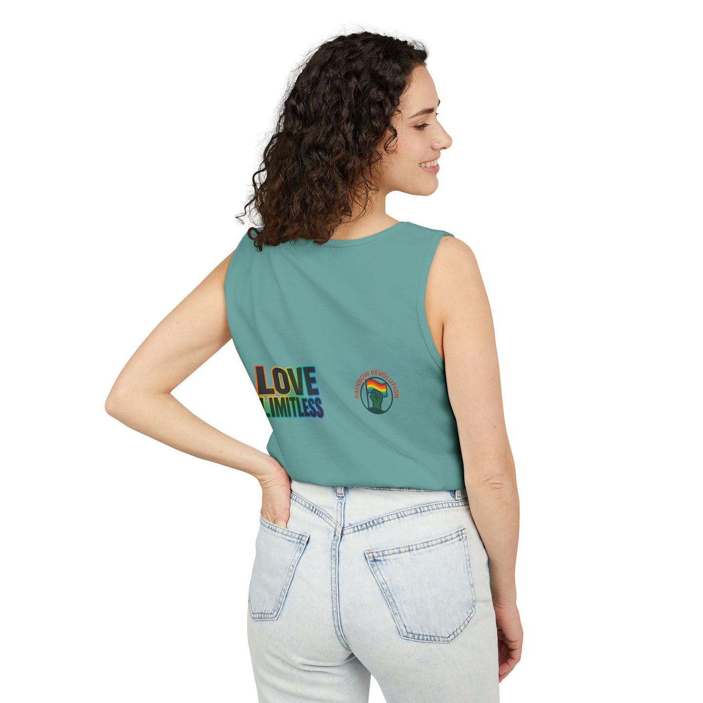 Unisex Inspirational Tank Top, Love Limitless Sleeveless Shirt, Perfect for Summer, Pride Events, Relaxed Fit Gym Wear, Gift for Friends