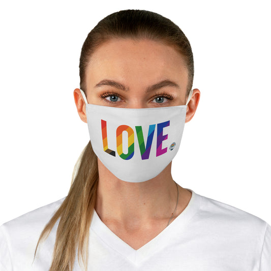 Colorful Love Fabric Face Mask - LGBTQ+ Pride Accessory, Everyday Wear, Gift for Friends, Comfortable Face Covering, Unique Fashion Mask