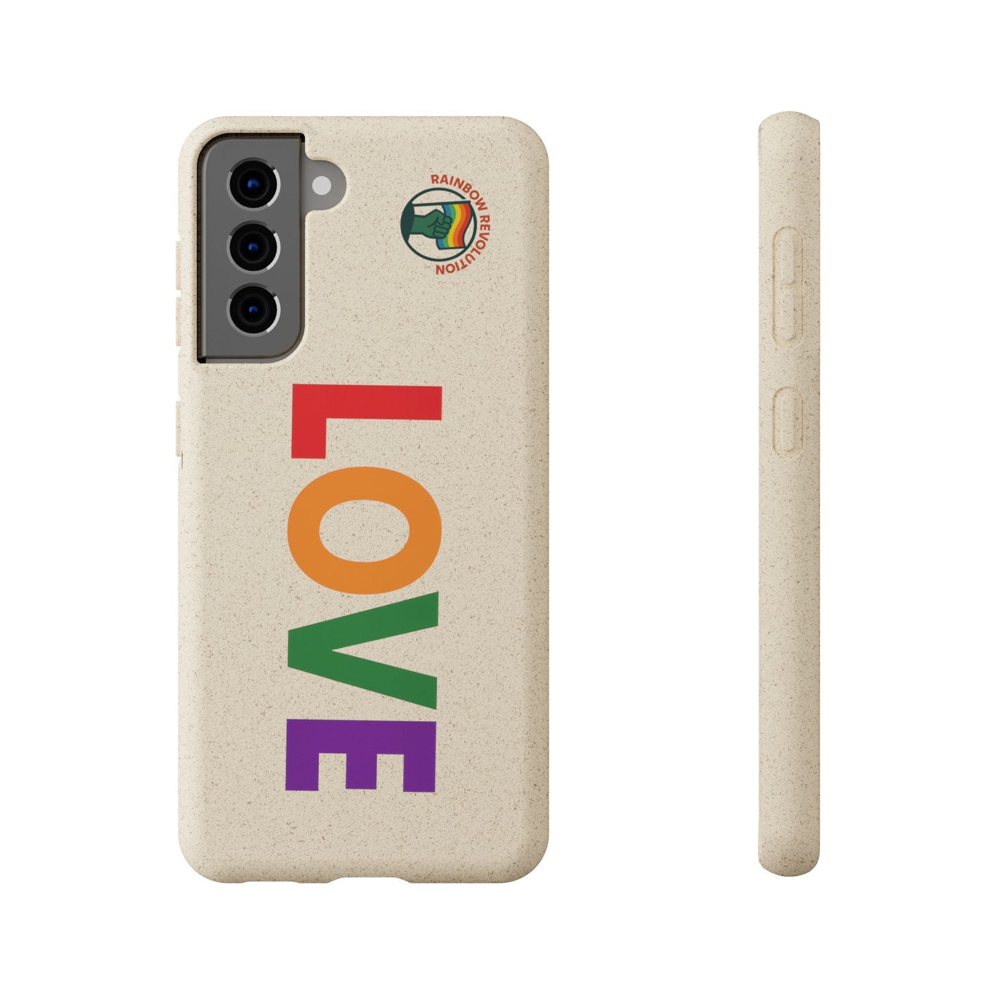 Colorful Love Biodegradable Phone Case | Eco-Friendly Gift for Friends, Green Living, Valentine's Day, Pride Month, Eco-conscious Design