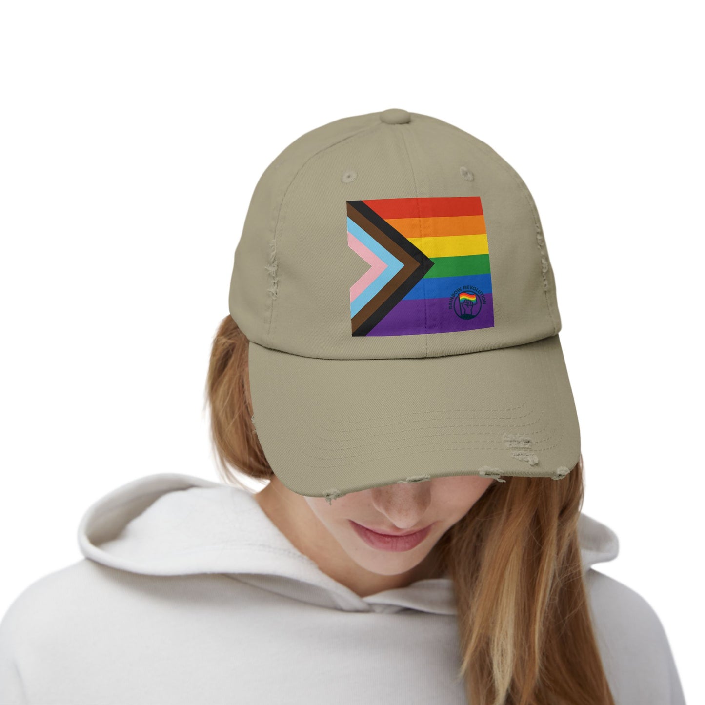 Pride Distressed Cap - Unisex LGBTQ+ Hat, Rainbow Flag Accessories, Outdoor Cap, Festival Gear, Everyday Wear