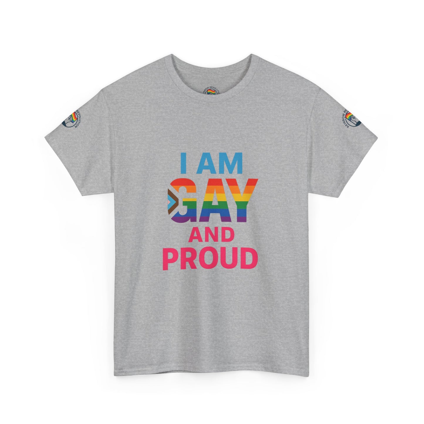 Pride Graphic Tee, I Am Gay and Proud Shirt, LGBTQ+ Apparel, Unisex Cotton Top, Festival Wear, Supportive Gift