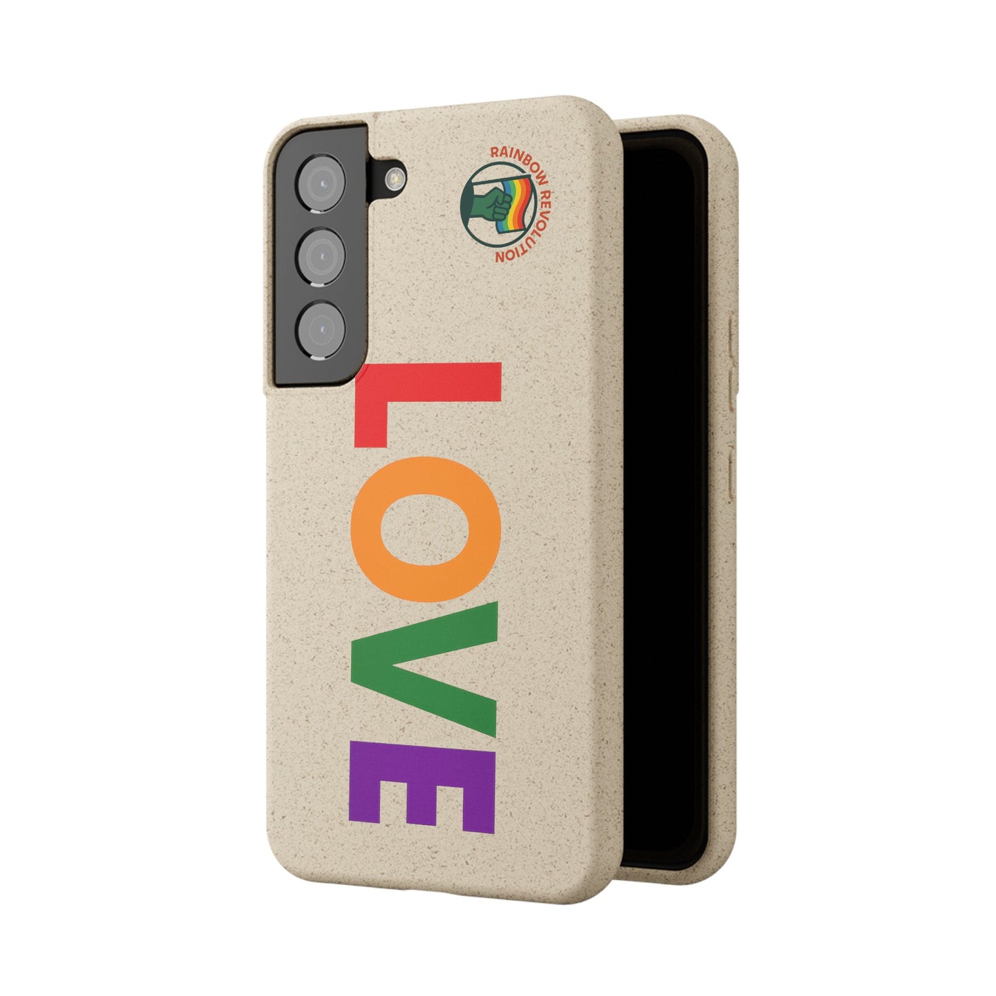 Colorful Love Biodegradable Phone Case | Eco-Friendly Gift for Friends, Green Living, Valentine's Day, Pride Month, Eco-conscious Design