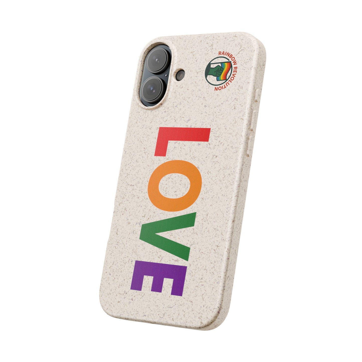 Colorful Love Biodegradable Phone Case | Eco-Friendly Gift for Friends, Green Living, Valentine's Day, Pride Month, Eco-conscious Design