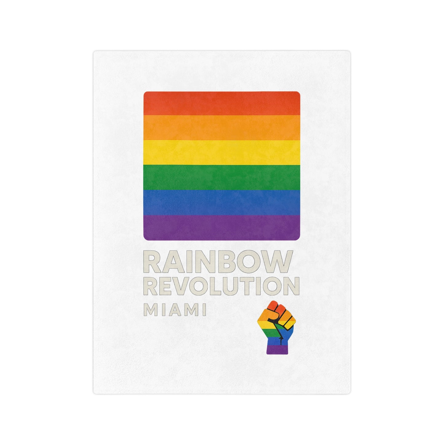 Rainbow Revolution Velveteen Blanket, Cozy LGBTQ+ Throw for Pride Month, Home Decor, Gift for Allies, Soft Microfiber Blanket