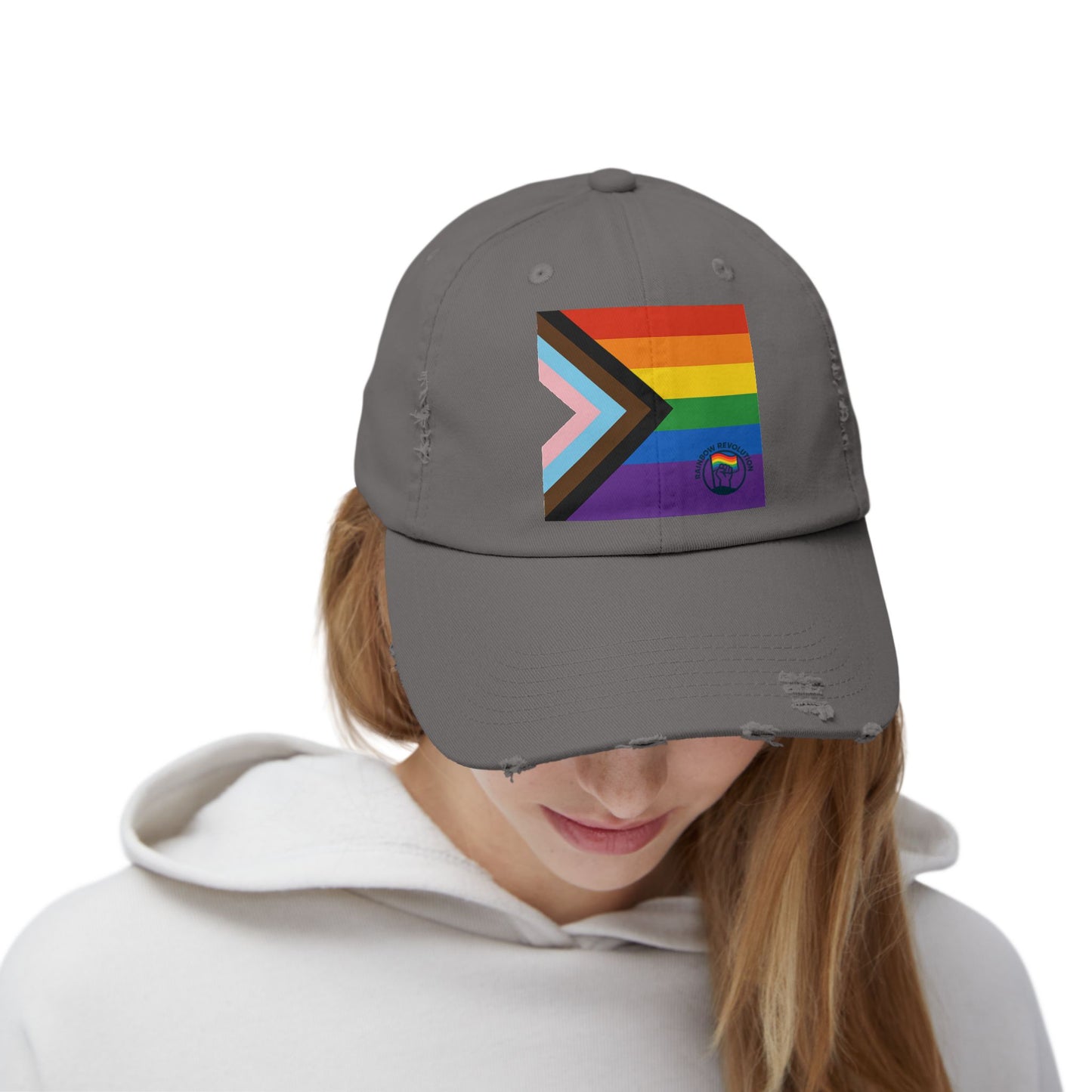 Pride Distressed Cap - Unisex LGBTQ+ Hat, Rainbow Flag Accessories, Outdoor Cap, Festival Gear, Everyday Wear