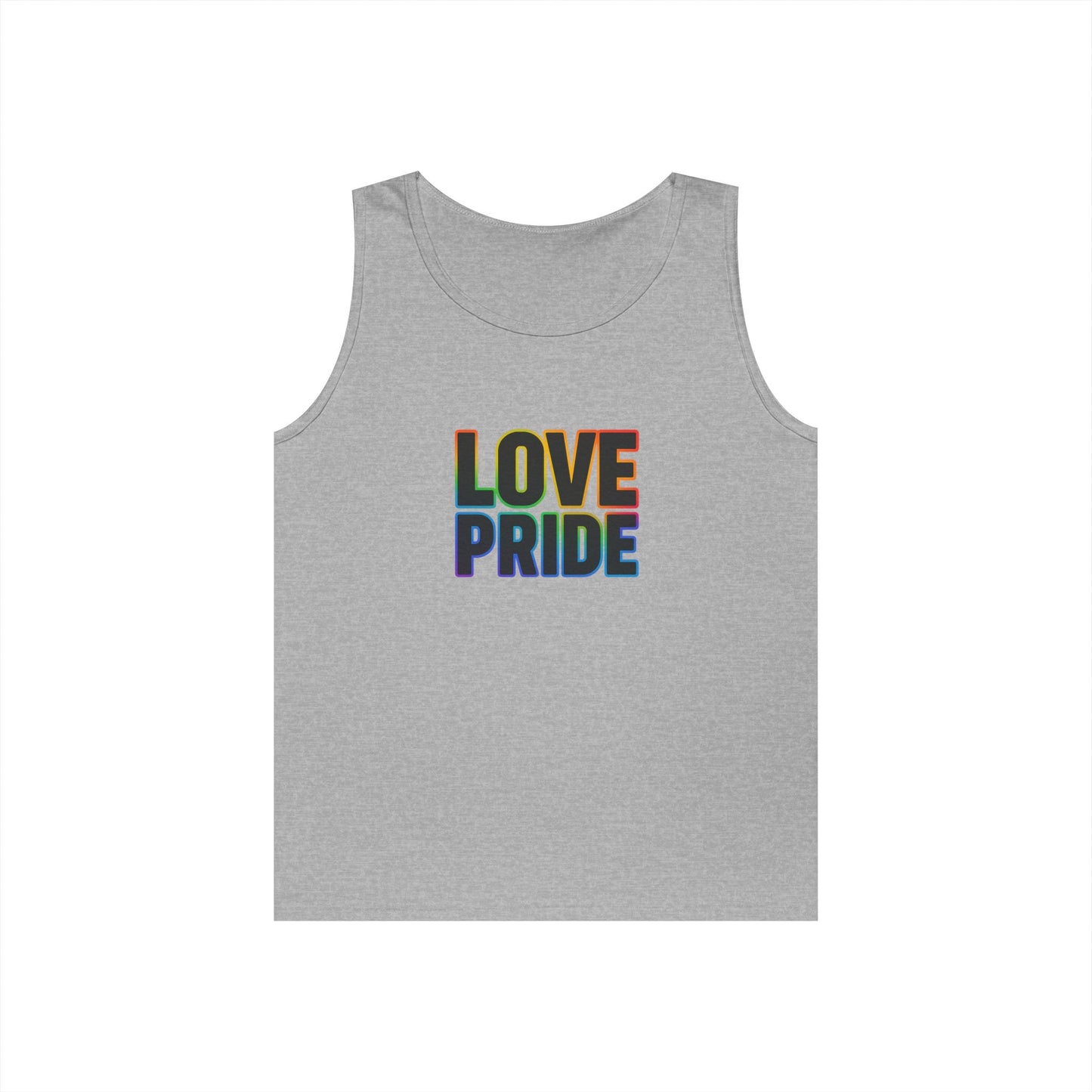 Pride Love Unisex Cotton Tank Top, LGBTQ+ Apparel, Summer Casual Wear, Pride Month Clothing, Festival Outfits