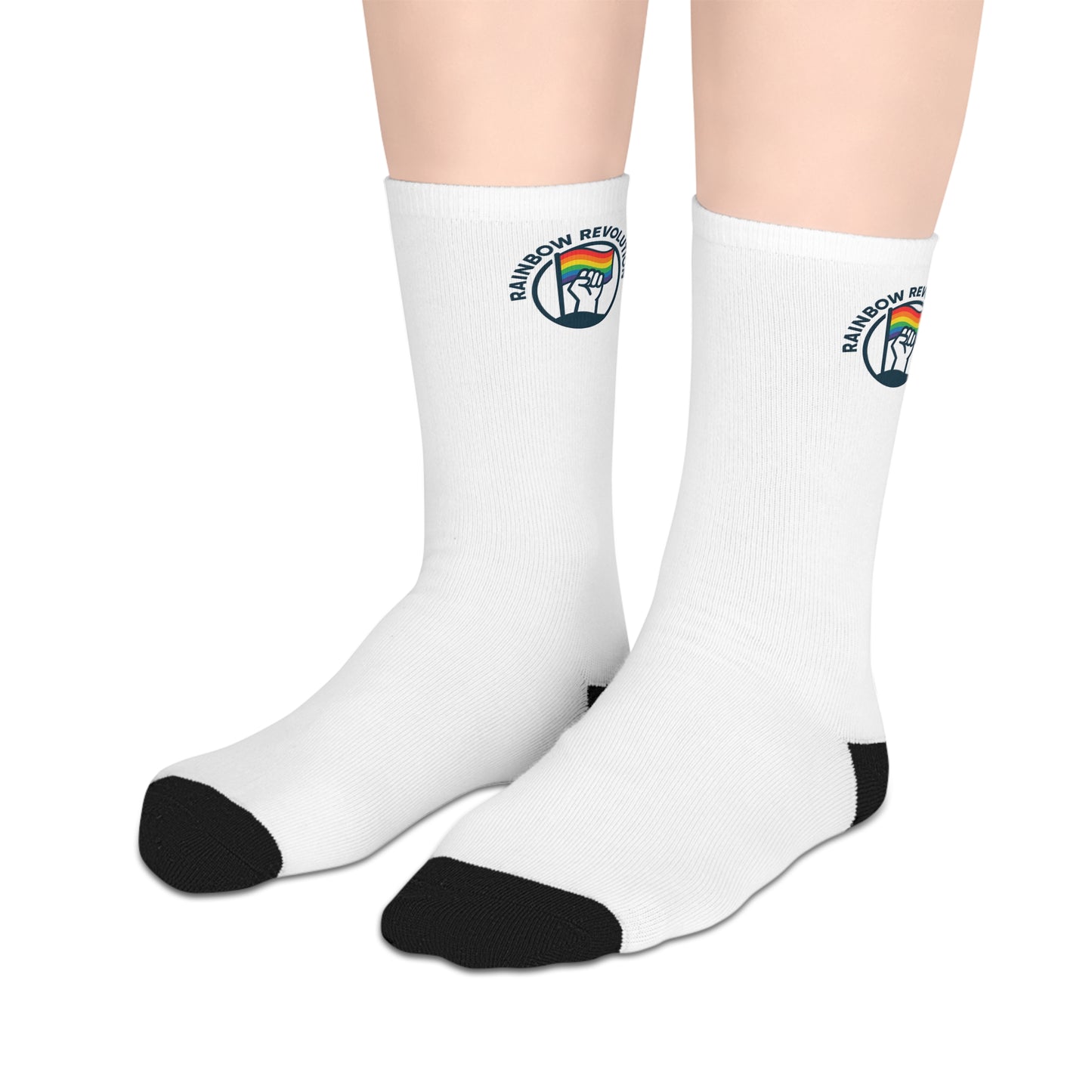 Rainbow Pollution Mid-length Socks | Colorful Casual Footwear for Everyday Wear, LGBTQ+ Support, Gift for Friends, Eco-Friendly Fashion