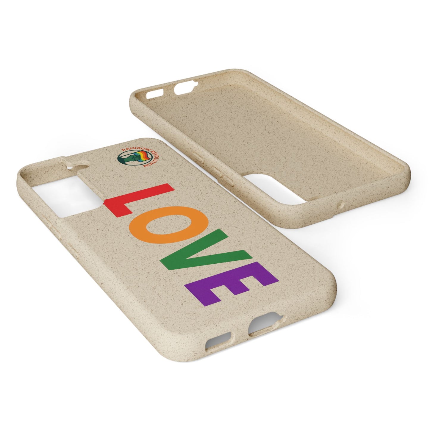 Colorful Love Biodegradable Phone Case | Eco-Friendly Gift for Friends, Green Living, Valentine's Day, Pride Month, Eco-conscious Design