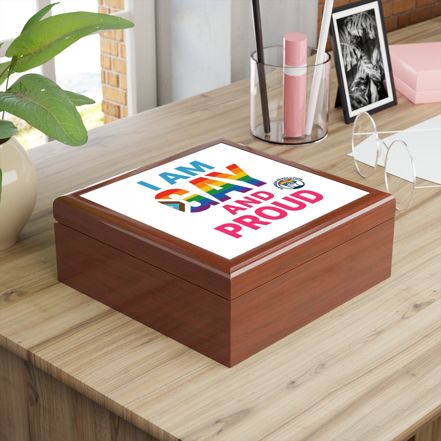 Pride Jewelry Box, LGBTQ+ Gift, Storage Box, Gay Pride Decor, Personalized Keepsake Box, Rainbow Box