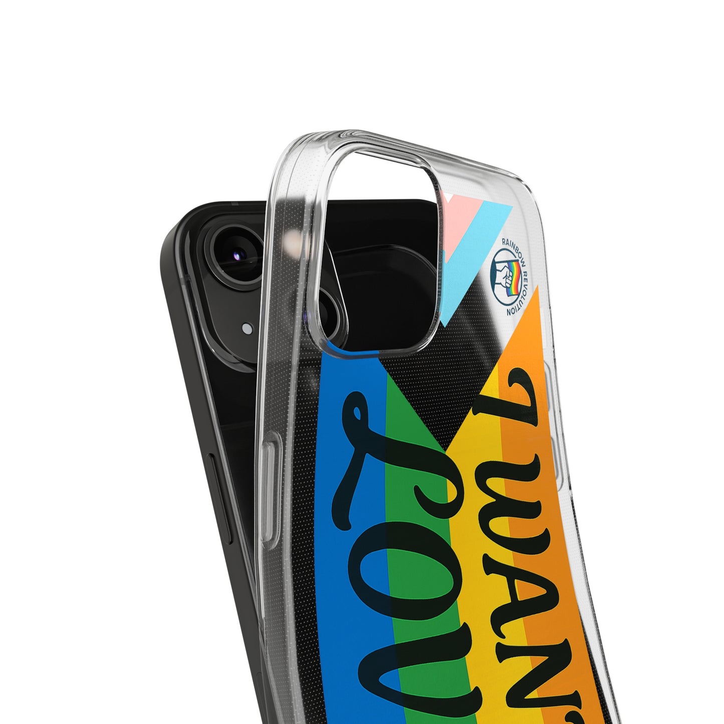 Pride Love Phone Case, Clear Silicone Case, LGBTQ+ Phone Accessory, Colorful Phone Cover, Rainbow Pride Gift