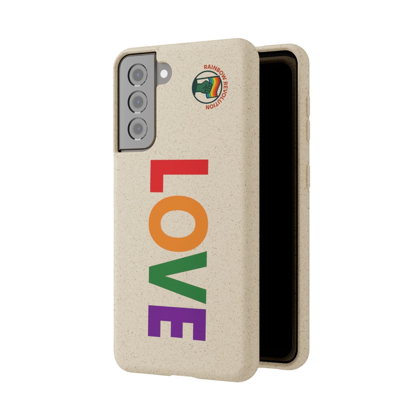 Colorful Love Biodegradable Phone Case | Eco-Friendly Gift for Friends, Green Living, Valentine's Day, Pride Month, Eco-conscious Design