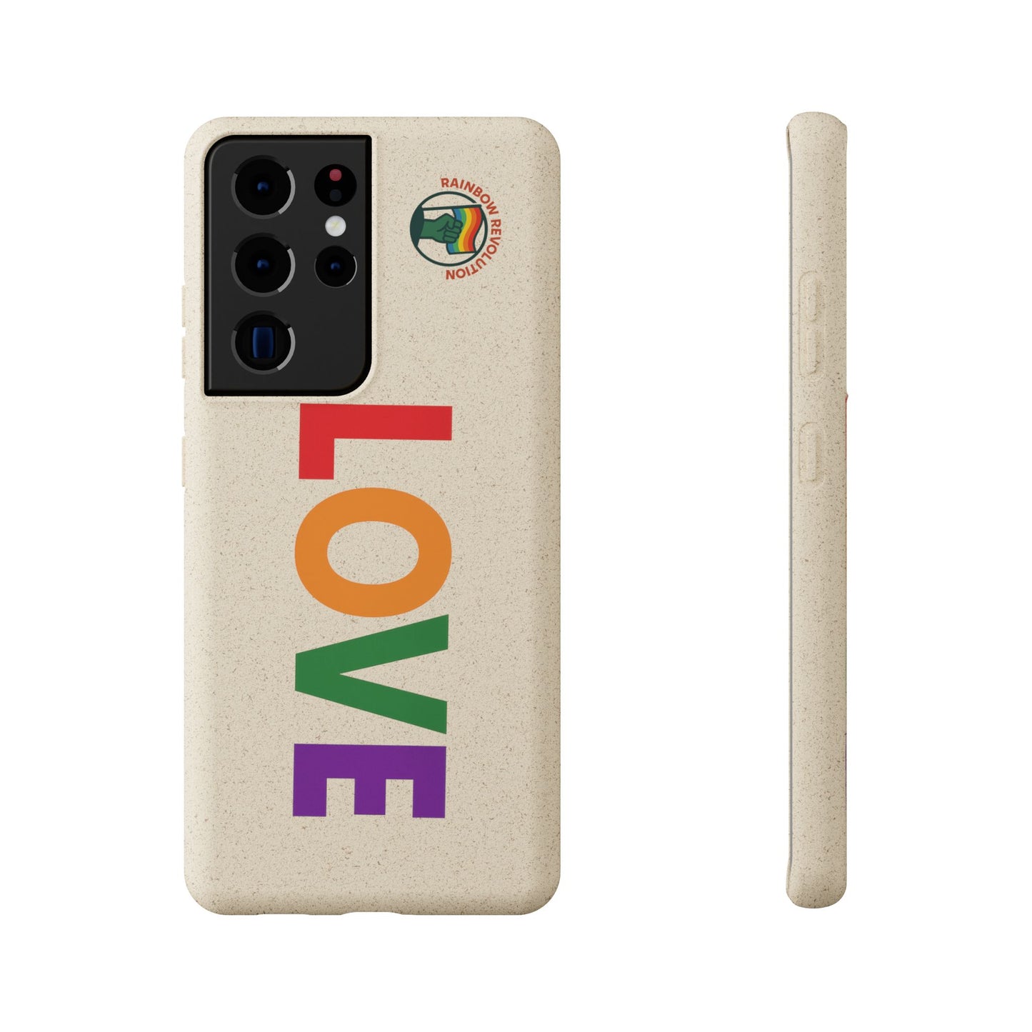 Colorful Love Biodegradable Phone Case | Eco-Friendly Gift for Friends, Green Living, Valentine's Day, Pride Month, Eco-conscious Design