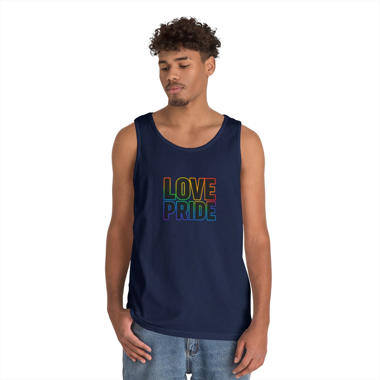 Pride Love Unisex Cotton Tank Top, LGBTQ+ Apparel, Summer Casual Wear, Pride Month Clothing, Festival Outfits