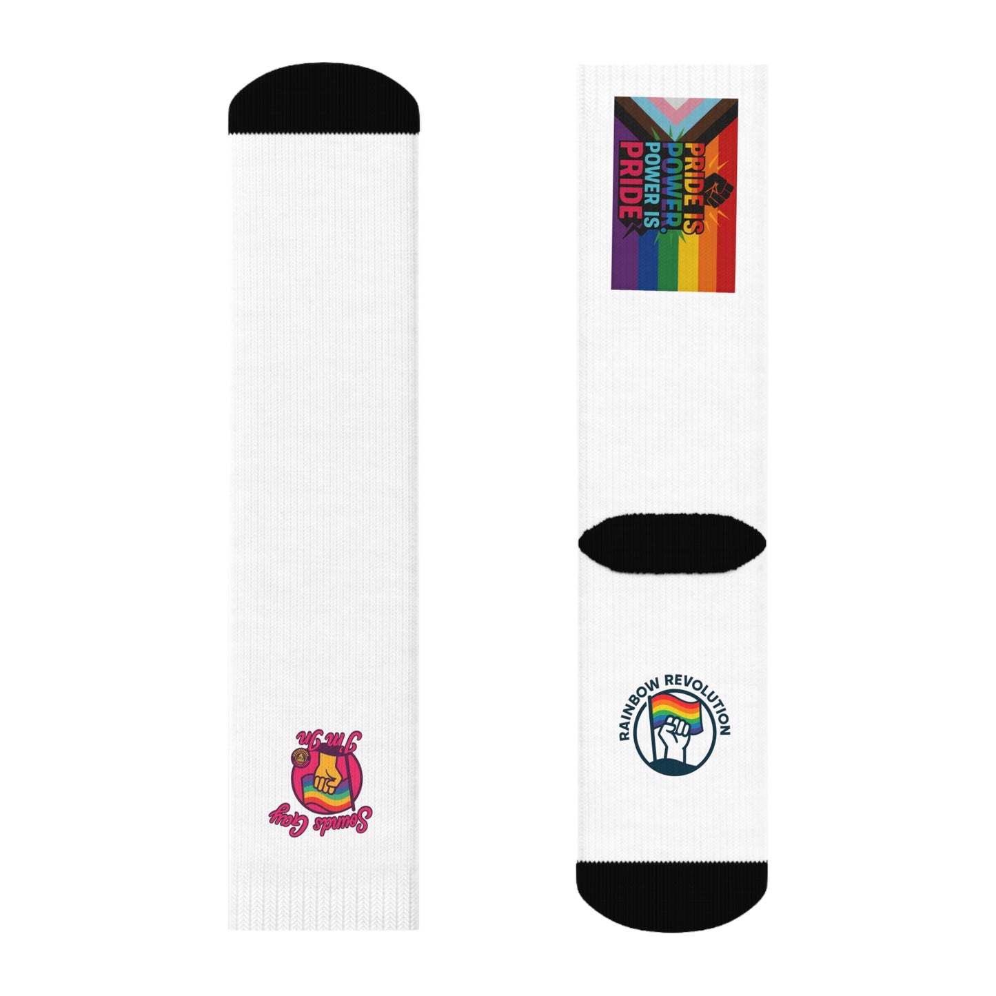 Pride Crew Socks | Colorful Rainbow Socks for LGBTQ+ Celebrations, Gift for Pride Month, Fun Fashion Accessory, Everyday Wear, Cozy Spirit