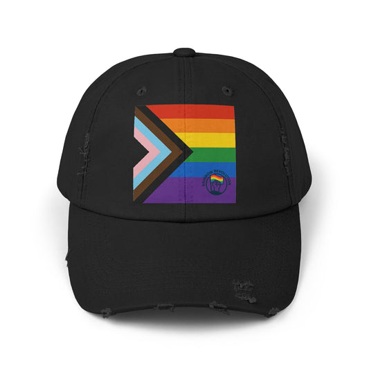 Pride Distressed Cap - Unisex LGBTQ+ Hat, Rainbow Flag Accessories, Outdoor Cap, Festival Gear, Everyday Wear