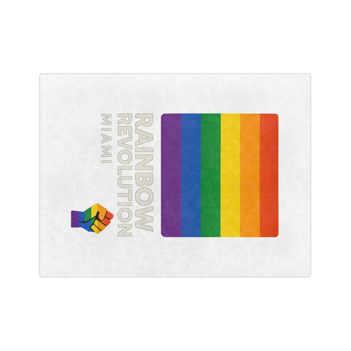 Rainbow Revolution Velveteen Blanket, Cozy LGBTQ+ Throw for Pride Month, Home Decor, Gift for Allies, Soft Microfiber Blanket