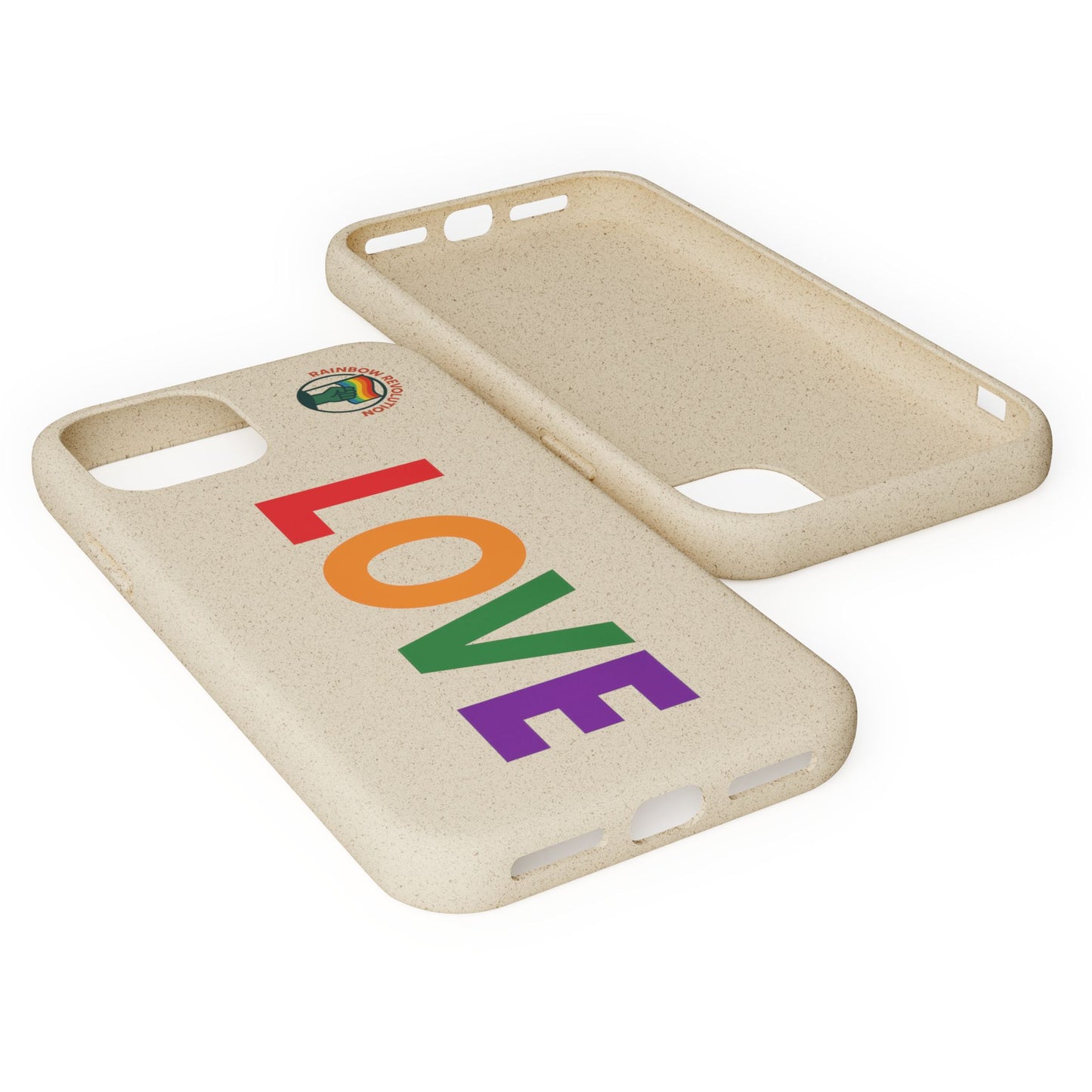 Colorful Love Biodegradable Phone Case | Eco-Friendly Gift for Friends, Green Living, Valentine's Day, Pride Month, Eco-conscious Design