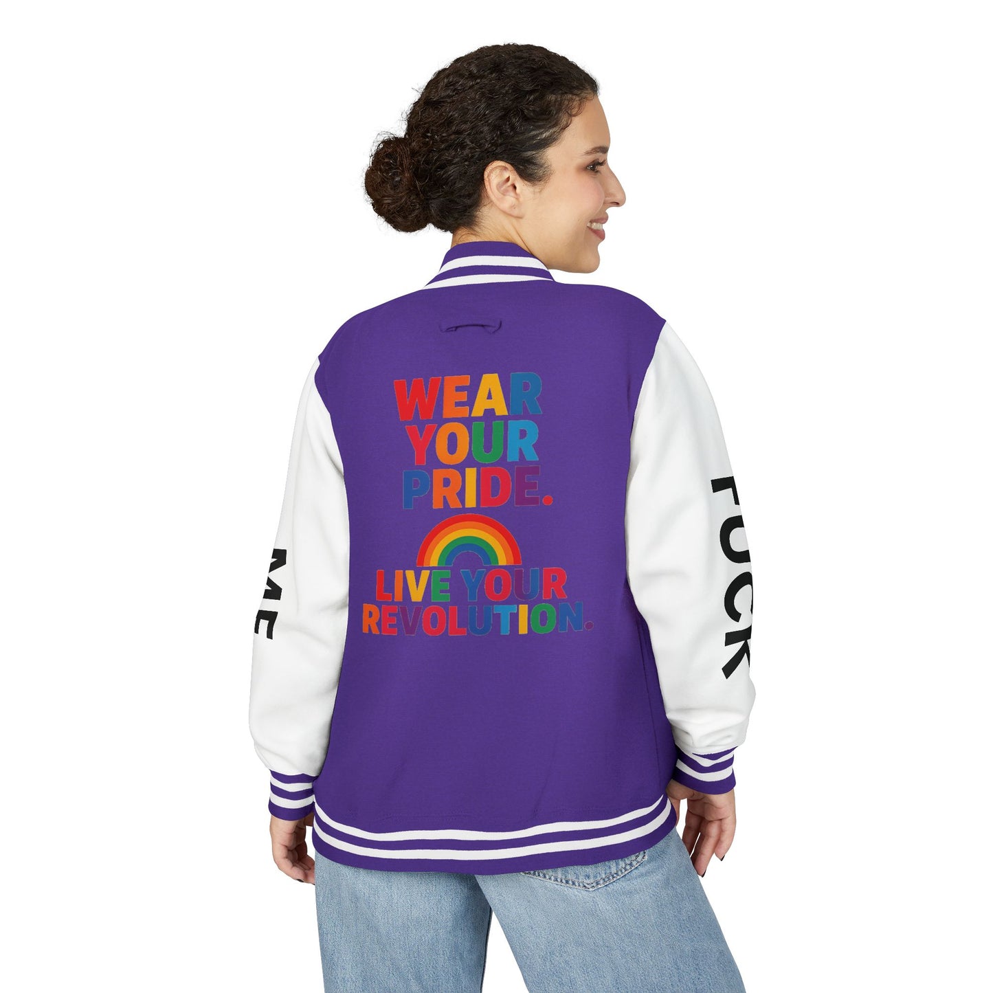 Pride Letterman Jacket - Statement Outerwear for Bold Expression, Sports Jacket, Unisex Fashion, LGBTQ+ Apparel, Gift for Her/Him