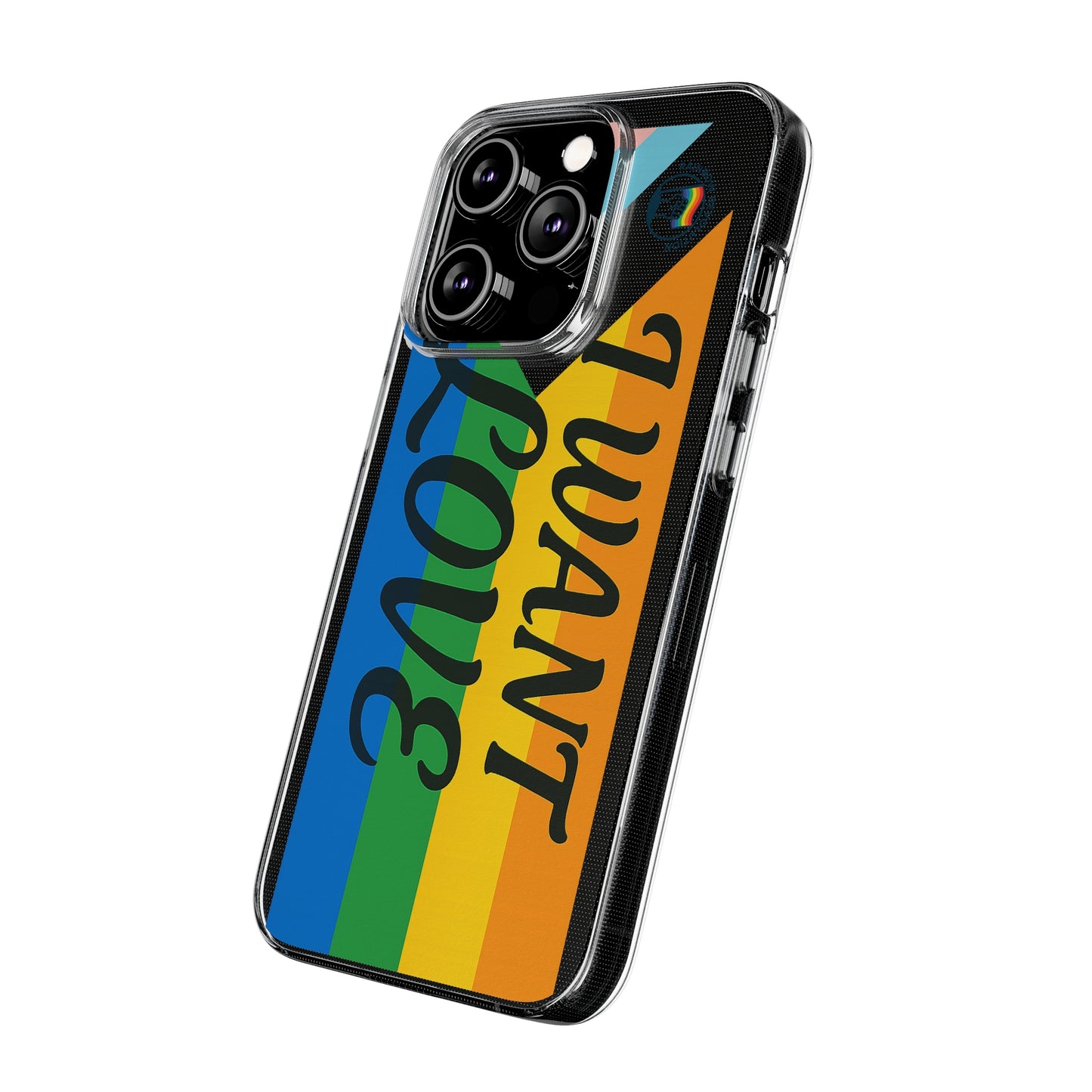 Pride Love Phone Case, Clear Silicone Case, LGBTQ+ Phone Accessory, Colorful Phone Cover, Rainbow Pride Gift