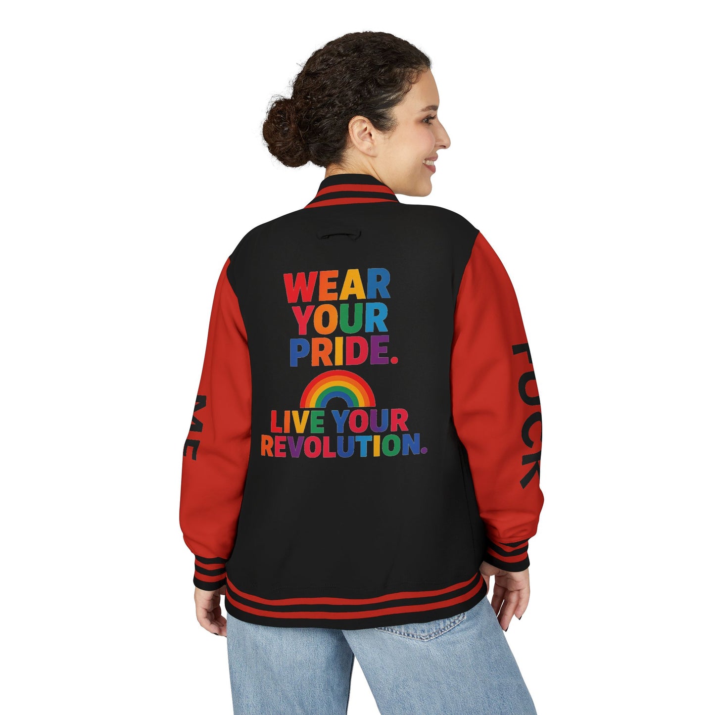 Pride Letterman Jacket - Statement Outerwear for Bold Expression, Sports Jacket, Unisex Fashion, LGBTQ+ Apparel, Gift for Her/Him