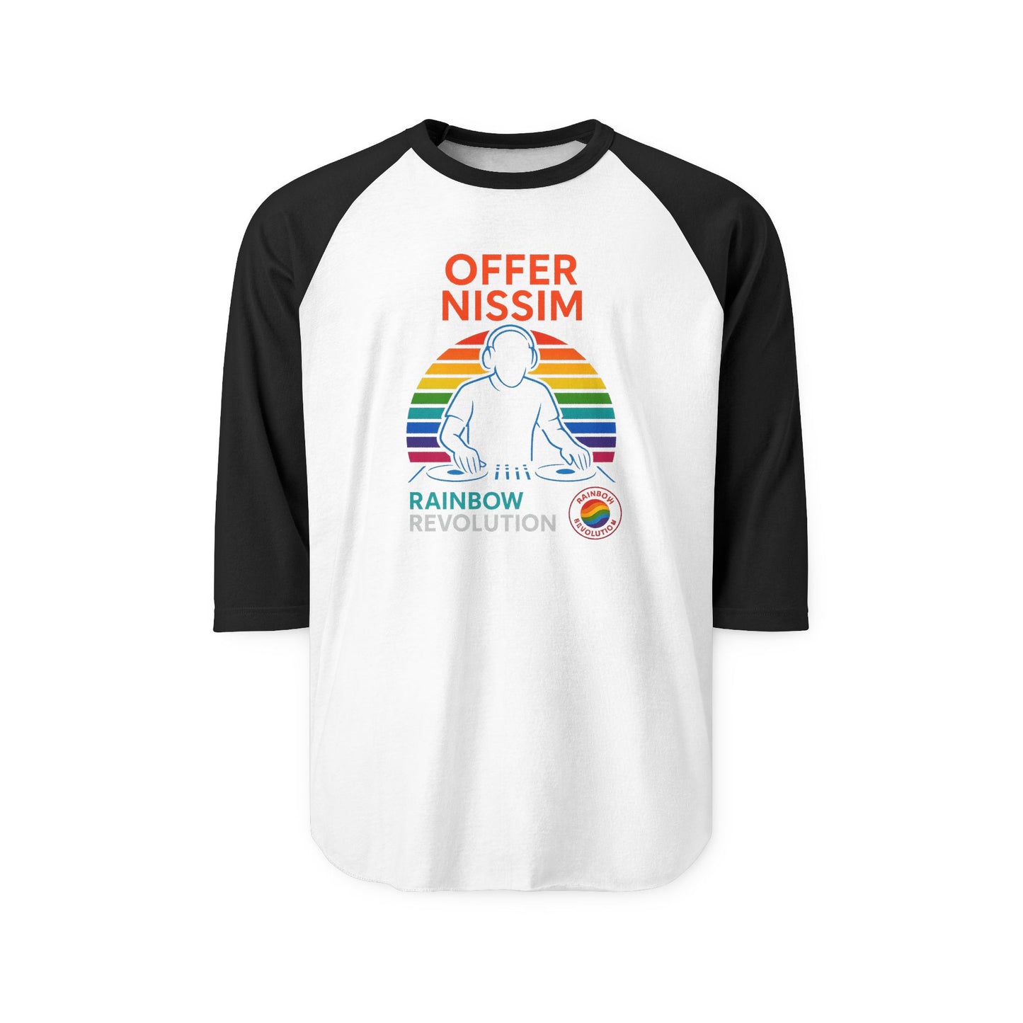 Rainbow Revolution Unisex Raglan Tee, Retro Gay Pride Shirt, Summer Festival Wear, Perfect for LGBTQ+ Celebrations