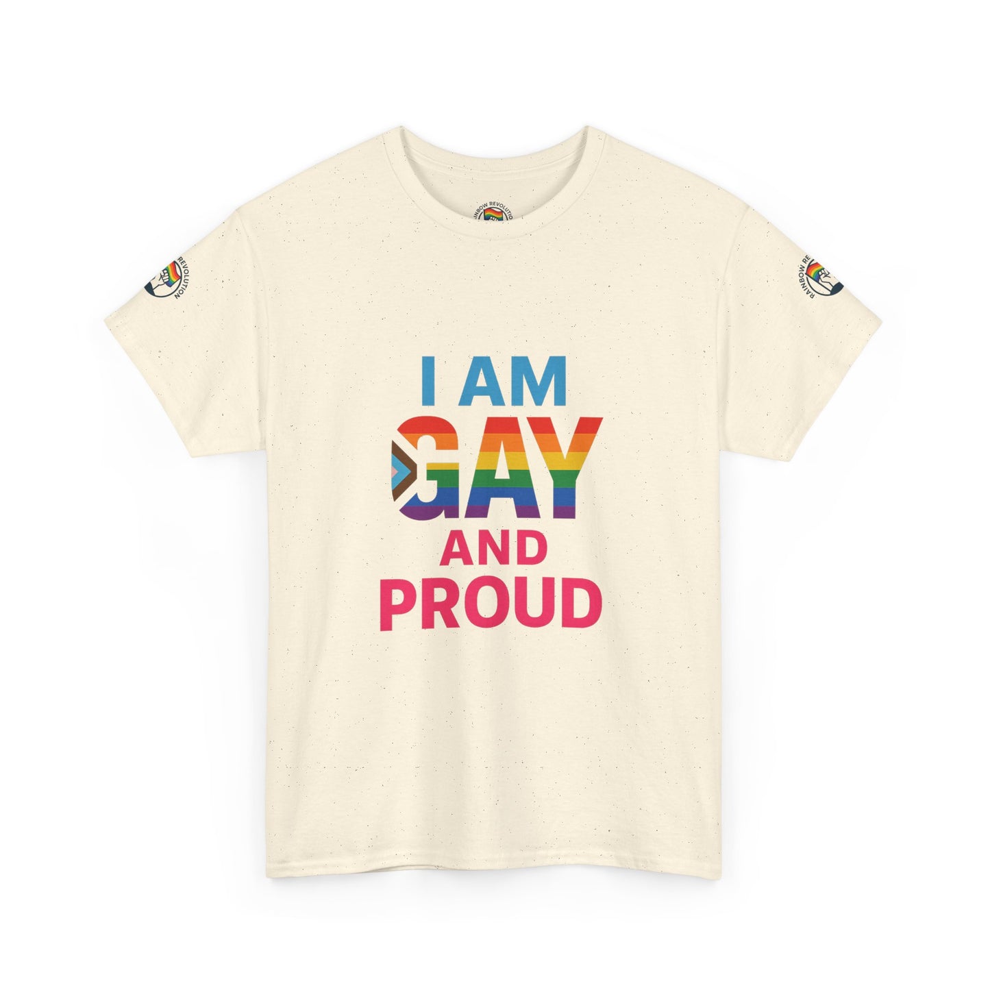 Pride Graphic Tee, I Am Gay and Proud Shirt, LGBTQ+ Apparel, Unisex Cotton Top, Festival Wear, Supportive Gift