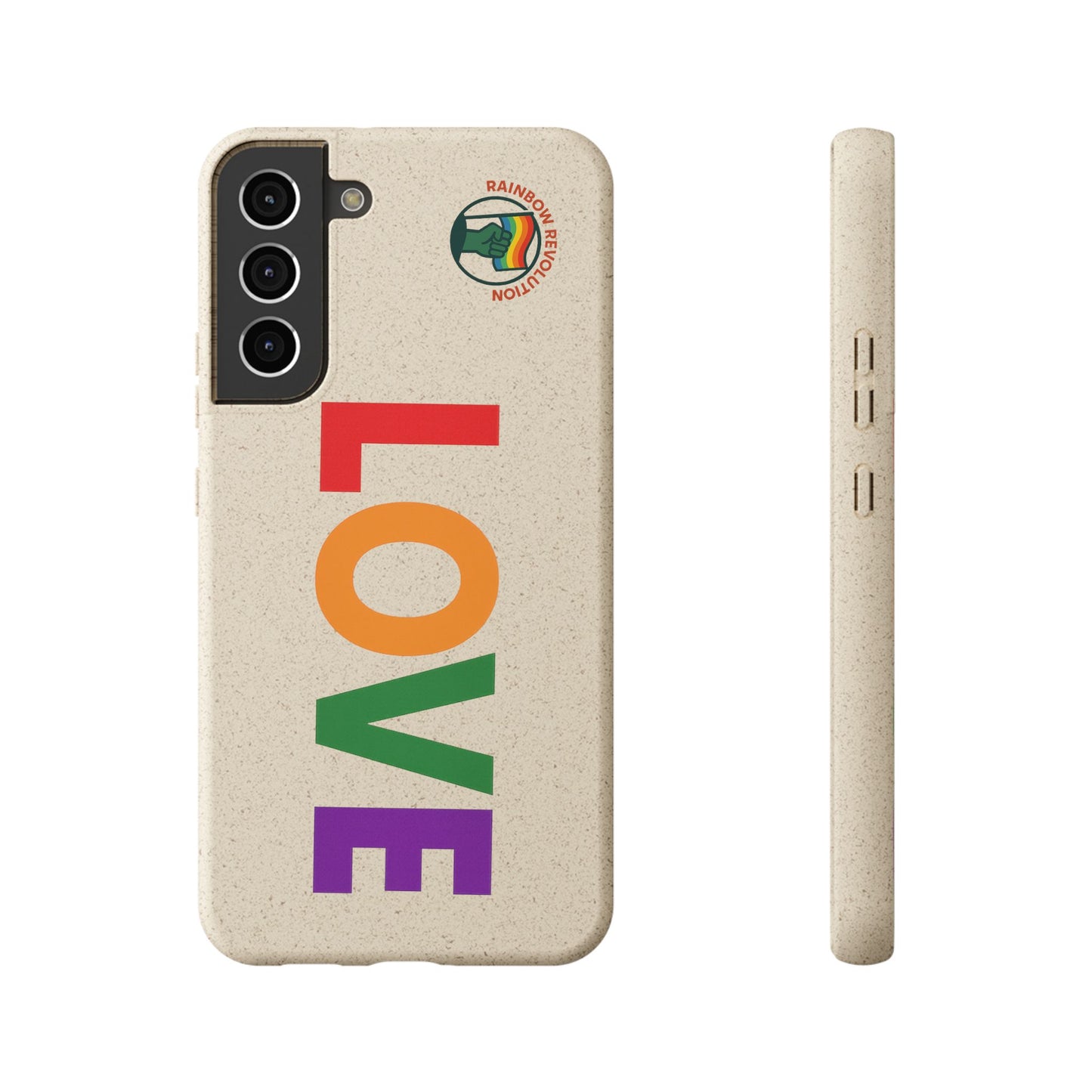 Colorful Love Biodegradable Phone Case | Eco-Friendly Gift for Friends, Green Living, Valentine's Day, Pride Month, Eco-conscious Design
