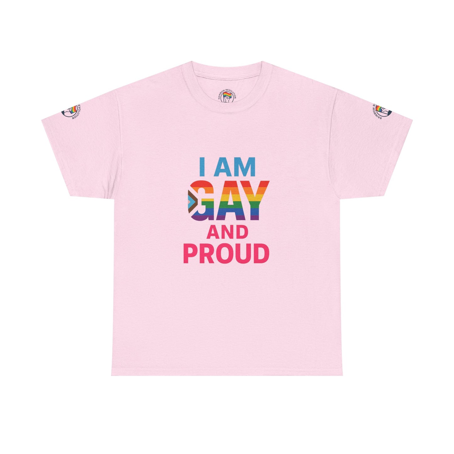 Pride Graphic Tee, I Am Gay and Proud Shirt, LGBTQ+ Apparel, Unisex Cotton Top, Festival Wear, Supportive Gift