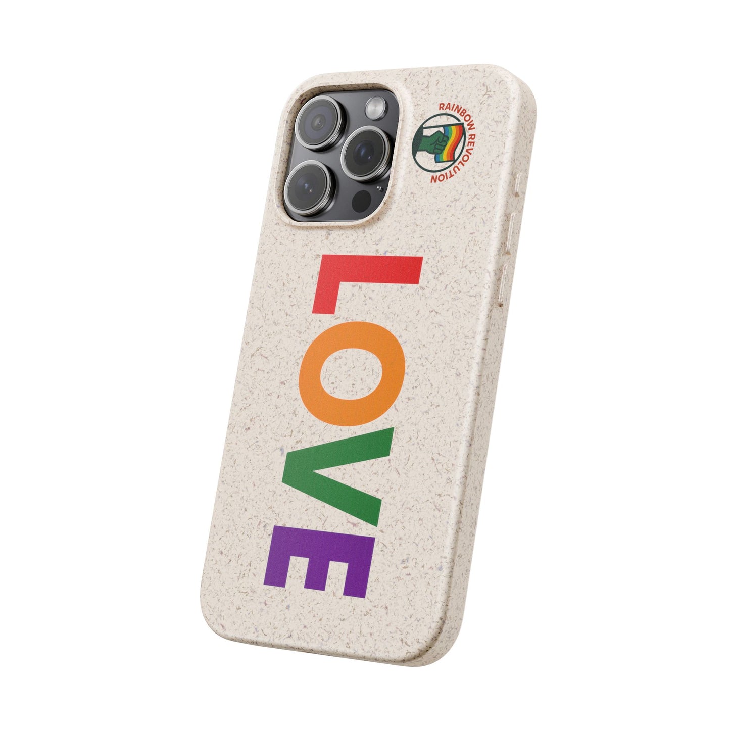 Colorful Love Biodegradable Phone Case | Eco-Friendly Gift for Friends, Green Living, Valentine's Day, Pride Month, Eco-conscious Design