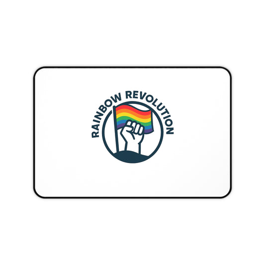 Pride Desk Mat - Rainbow Revolution, LGBTQ+ Office Decor, Gifts for Activists, Mouse Pad for Home Office, Pride Month Accessories