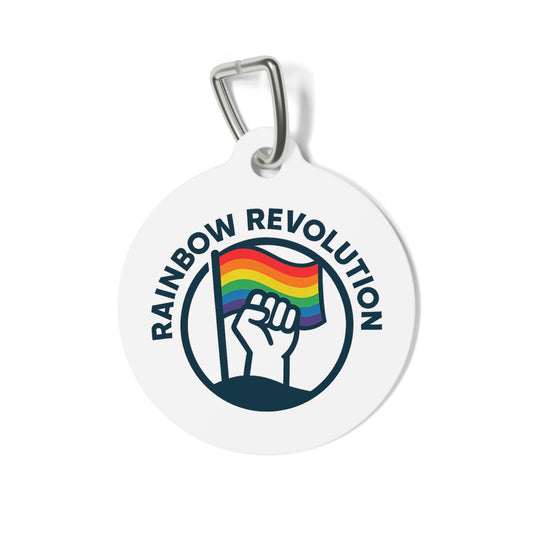 Pride Pet Tag, Rainbow Revolution Pet ID, LGBTQ+ Dog Tag, Personalized Cat Tag, Colorful Pet Accessory