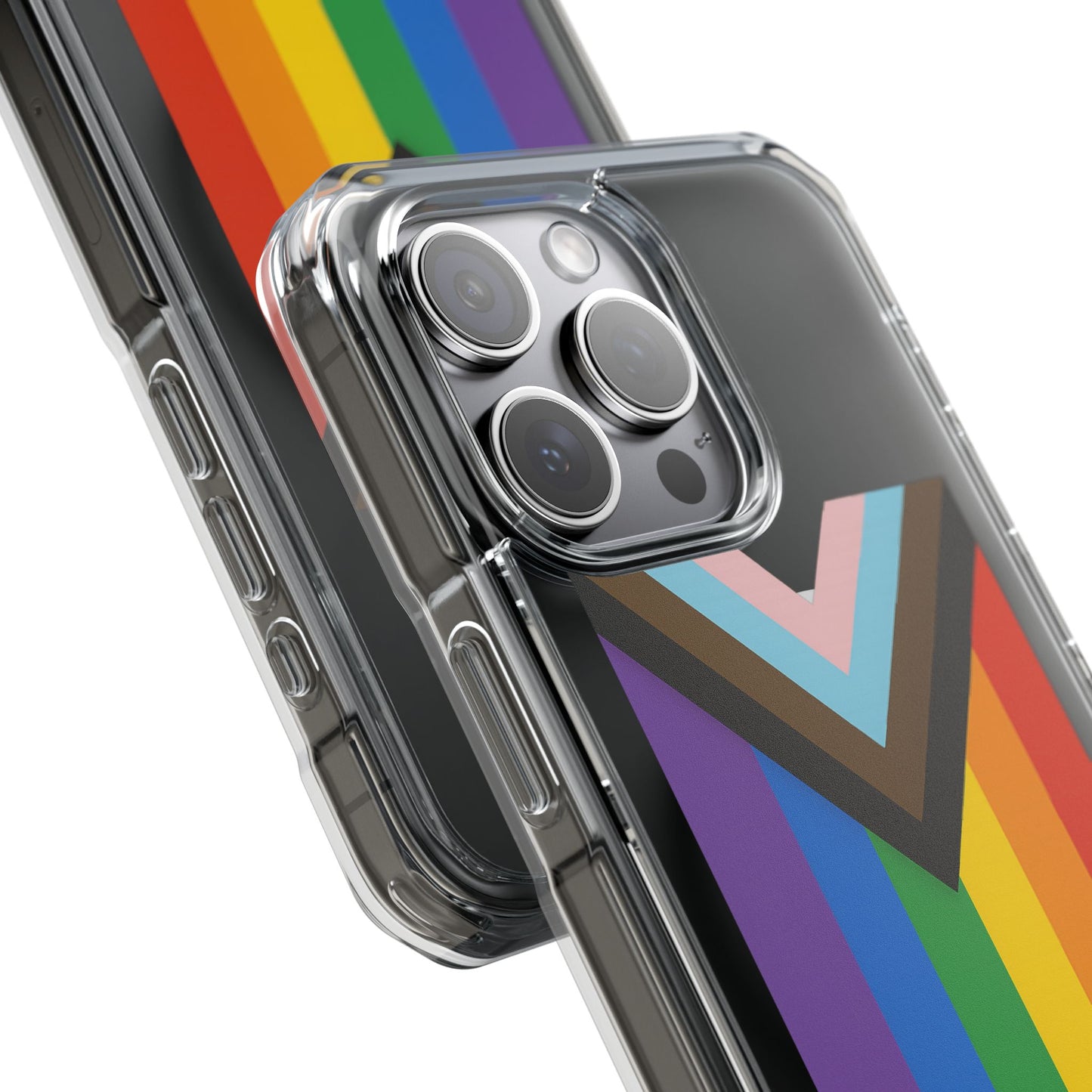 Pride-Themed Magnetic Clear Cases, LGBTQ Phone Cover, Rainbow Design, Personalized Phone Accessories, Anti-Drop Phone Case